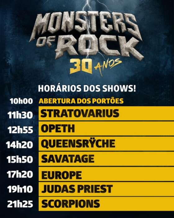 Monsters Of Rock Horaris