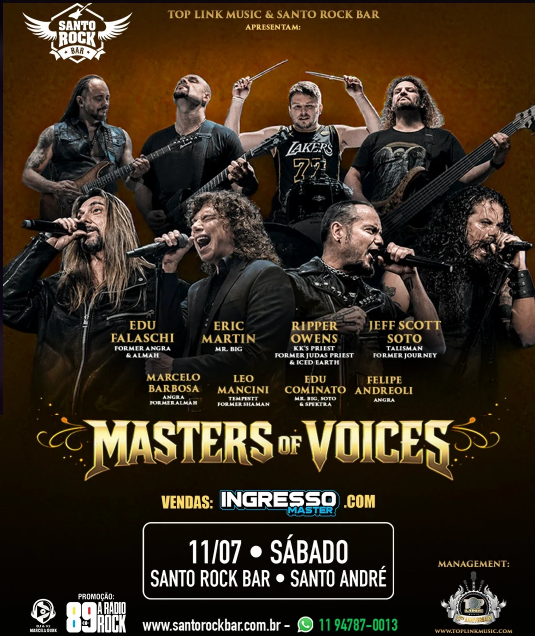 Cartaz Masters Of Voices No Santo Rock Bar 11 De Julho